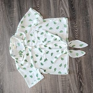 🦩 Lily White tie waist 'cactus' Top 🦩